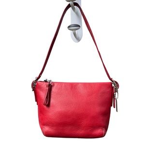 Vintage Mini Coach Demi Legacy Duffle bag Red Leather